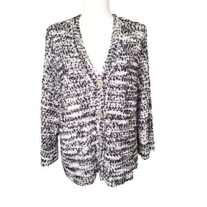 Marc New York Andrew Marc Fuzzy Knit Boho Dolman Sleeve Cardigan Sweater szL